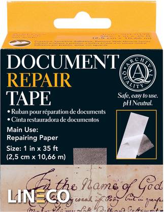 Lineco Self-Adhesive Document Repair Tape-Transparent 1"X35'