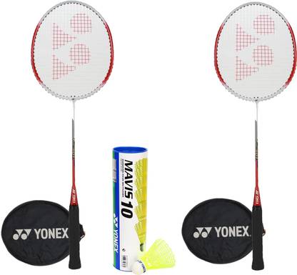 YONEX GR301 Mavis Combo Badminton Kit(2 Badminton Racquets,1 Mavis 10 Shuttlebox (Pack of 6) Badminton Kit