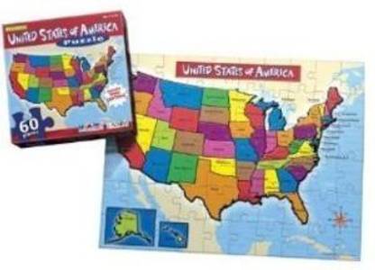 USA MAP Puzzle United States Of America Map (Includes State Capitals)