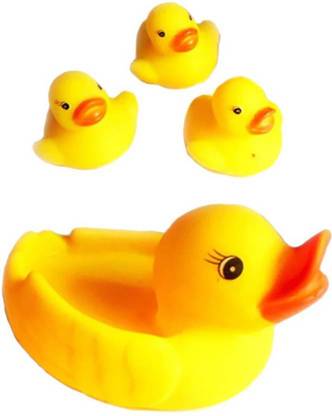 PARADISE Swastik Fashion Yellow Bath Toy Duck - Pack of 4 Bath Toy Bath Toy