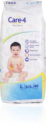 Care 4 Hygiene Baby Diapers Large Size (40 Count) - L