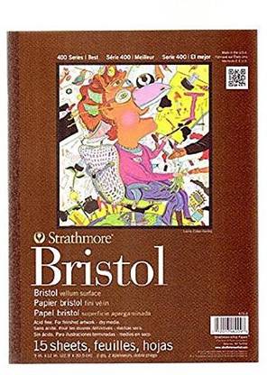 Strathmore Str-475-3 15 Sheet Bristol Vellum Pad, 9 By 12"
