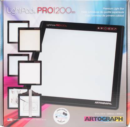 Artograph Lightpad Pro 1200 Led Light Box W/ 2 Padpucks-12"X12"