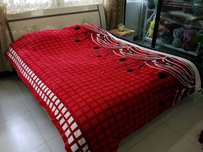 GIFTY Checkered Single Coral Blanket