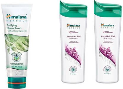 Himalaya Herbals Anti Hair Fall Shampoo, Purifying Neem Scrub, Anti Hair Fall Shampoo