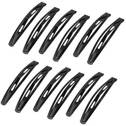 Zurie Collection Daily Use Black Metal Tick Tack Pin, Set of 12 Pins Tic Tac Clip