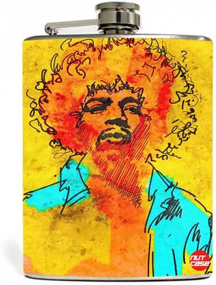 Nutcase Hendrix Art Stainless Steel Hip Flask