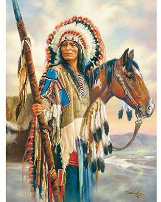 Bits and Pieces For Adults The Last Chief Native American By Artist Russ Docken