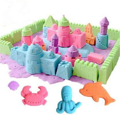 AncientKart Kinetic Soft Modelling Omnipotent Non dry Sand with Play Tub and Molds (1 KG)