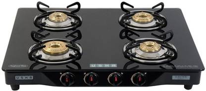 USHA Ebony GS4 001 Glass Manual Gas Stove