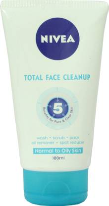 NIVEA Total Face Cleanup for Normal to Oily Skin-100 ml Face Wash