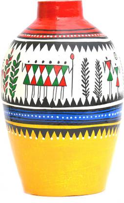 आर्ट गोदाम Hand painted टेराकोटा वास