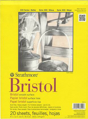 Strathmore Bristol Smooth Paper Pad 9"X12"-20 Sheets
