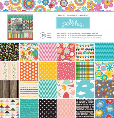 AMERICAN CRAFTS Pebbles Single-Sided Paper Pad 12"X12" 180/Pkg-Best Of Pebbles