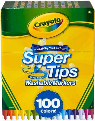 CRAYOLA Super Tips Washable Markers-100/Pkg