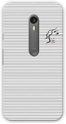 Chaapkhana Back Cover for Motorola Moto G (3rd Generation) Black & white lines Stripes Trendy Window cute girl face red lips Minimal Designer 3D Matte Finish Mobile Back cover for Motorola moto g3