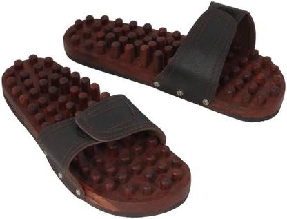 Craft Art India AA-CAI-HD-0022 Wooden Relaxing Acupressure Slippers / Chappals For Good Health Massager