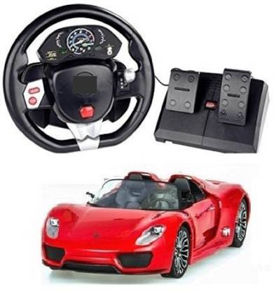 DINAARKAN REMOTE CONTROL PORSCHE CAR WITH 1:14 SCALE, STEERING WHEEL, PEDAL CONTROL AND BATTERIES