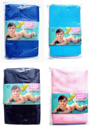Hello Baby Extra Absorbent Natural Quick Dry Waterproof Bed Protector - Royal Blue & Sky Blue Small, Deep Blue & Pink Medium combo
