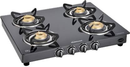 Sunflame Classic 4B BK mannual Glass Manual Gas Stove