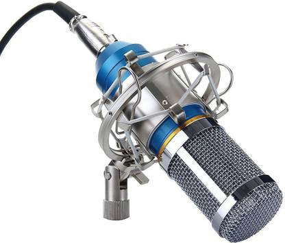 Powerpak BM-800 (Blue) Professional Condenser Microphone with metal shock mount Mic Sound Studio Recording Dynamic (Requires phantom power Supply Or Sound Card Only) Microphone