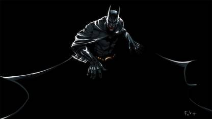 AnanyaDesigns -batman-black-background-dc-comics Wall Poster Paper Print