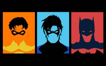 Akhuratha -batman-dc-comics-fan-art-nightwing-robin Wall Poster Paper Print
