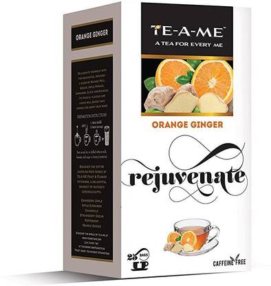 TE-A-ME Herbal Ice Tea Orange, Ginger Infusion Tea Bags Box