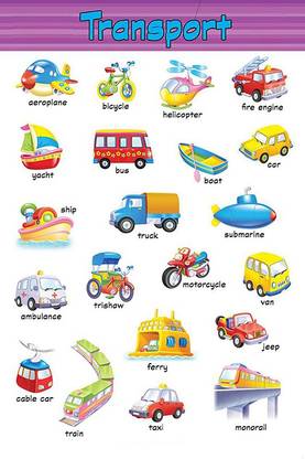 Poster | Transport Name Chart | Educational Poster | Colorful | Learning Chart-100yellow Paper Print