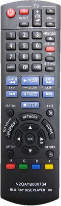 LipiWorld N2QAYB000734 BLU-RAY Compatible For  DISC PLAYER PANASONIC Remote Controller