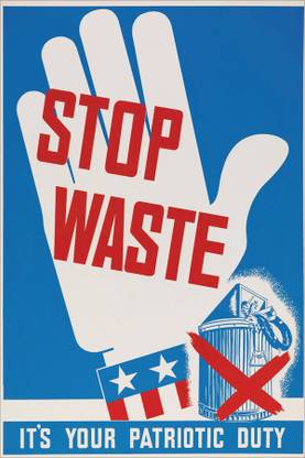 STOP WASTE. Poster Paper Print