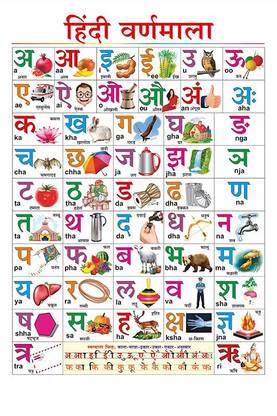 Hindi Varnmala Chart | Kids Learning Wall Chart | Hindi Alphabet for children | Educational Poster -100yellow Paper Print