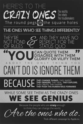 crazy-ones-think-different-steve-jobs Poster Paper Print