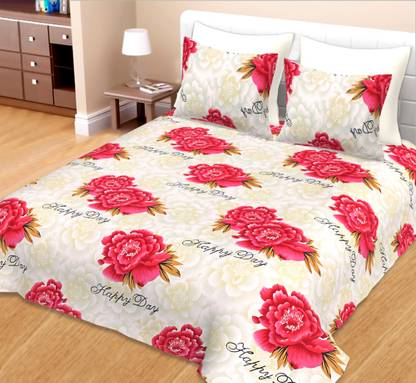 AVIGHNA Cotton Double Printed Flat Bedsheet