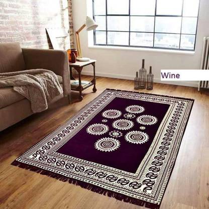 Shree jee multicolor Chenile Carpet (5x7) Velvet Bathroom Mat