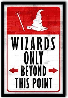 Official "Harry Potter" - Wizards Only , Wall Decor - Home & Office Poster Print Art [ With Frame ] Photographic Paper