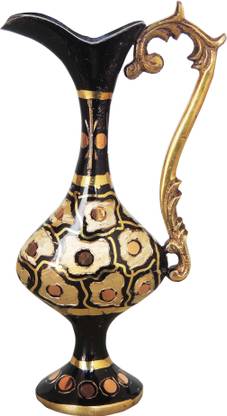 Brass Gift Center Surahi Shape flower pot with Handicraft Work Brass Vase