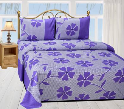 144 TC Cotton Double Floral Bedsheet