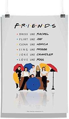 Official "Friends Tv Series" Umbrella , Wall Decor - Home & Office Poster Print Art [ Frame Not Included ] , licensed by Warner Bros Photographic Paper
