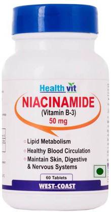 HealthVit Niacinamide (Vitamin B3) 50 Mg 60 Tablets