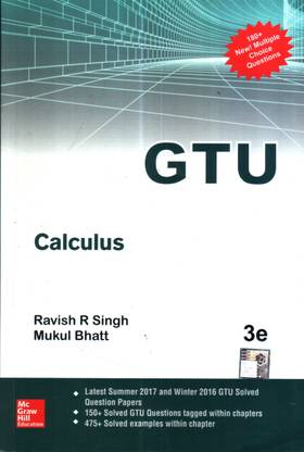 CALCULUS - GTU 17 3 ED Paperback – 2017