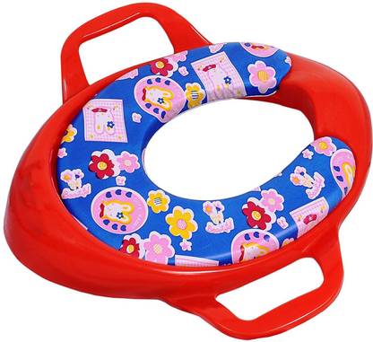 AJANTA Soft Cushion Comfortable Potty Trainer Seat for Potty Training Seat with Support Handles for kids (Red) Potty Seat