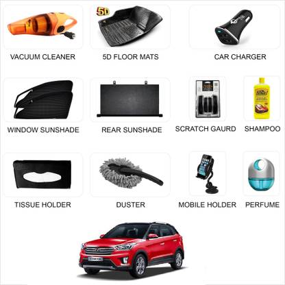 Accedre Car 11-in-1 Hyundai Creta Accessories Combo