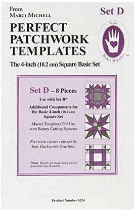 Marti Michell Perfect Patchwork Template Set D, Bonus Complement Set, Package Of Eight