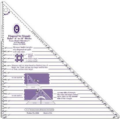 Marti Michell 6-Inches-To-16-Inches Diagonal Set 40-Degree Triangle Ruler