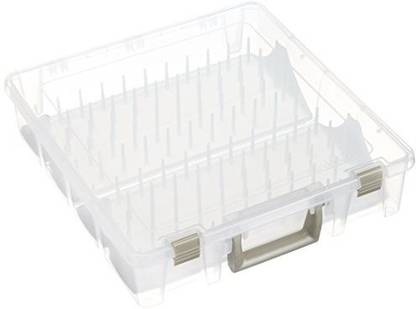 Artbin Thread Box- Super Satchel Storage Container With Two Removable Trays For Thread Spools, 9002Ab