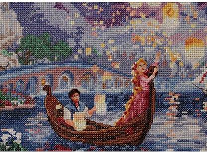 M C G Textiles 52566 Disney Dreams Collection Tangled Disney Dreams Counted Cross Stitch Kit. Disney Dreams Collection Vignette Finished Size 7 X 5