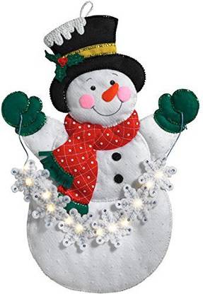 Bucilla Felt Applique Wall Hanging Kit, 16.5" X 23", 86820 Snowflake Snowman