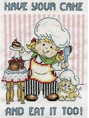 Tobin Cake Chef Mini Counted Cross Stitch Kit-5X7 14 Count
