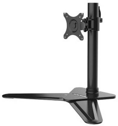 rife Single LCD Computer Monitor Free-Standing Desk Stand Adjustable Tilt | Holds 1 Screen up to 27" Desk Mount Monitor Arm